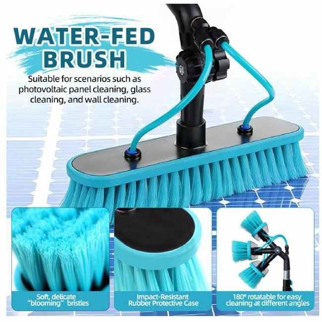 Water-Fed Brush head with 180° rotation